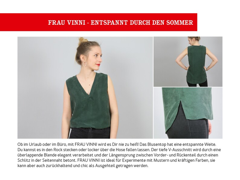 Blouse top with V-neck FRAU VINNI e-book image 2