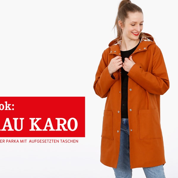 Madame KARO • Parka doublée avec capuche et poches plaquées