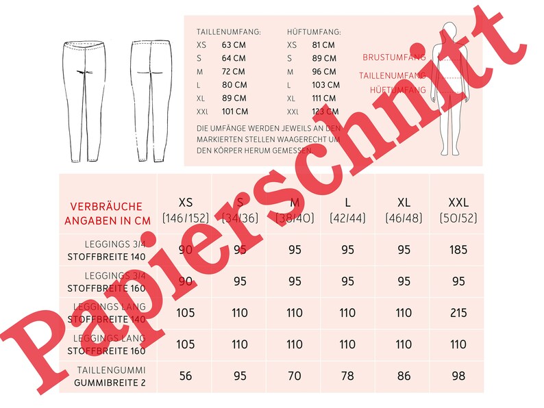 Damenleggings FRAU RIEKE Papierschnitt Bild 3