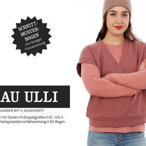 Sweater with V-neck FRAU ULLI paper cut