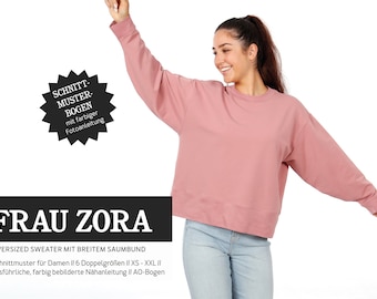 FRAU ZORA • Oversized Sweater, PAPIERSCHNITT