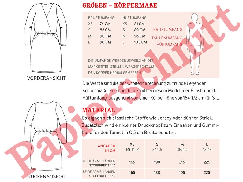 Jerseykleid in Wickeloptik FRAU VILMA Papierschnitt Bild 2