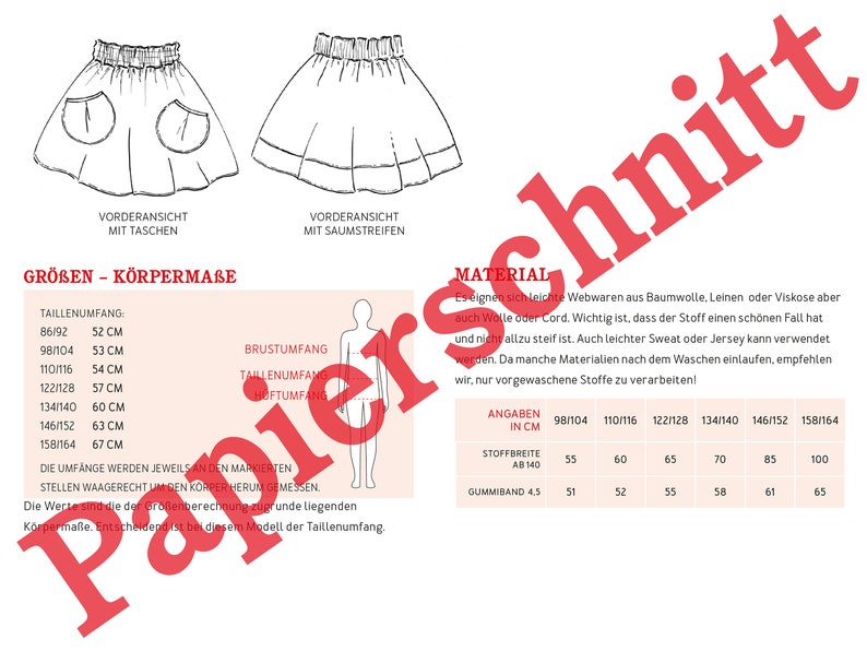 LENI mini skirt for girls, PAPER CUT image 3