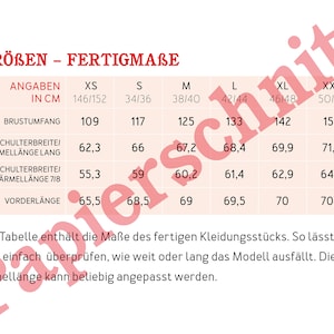 Peut inclure: Un tableau montrant les mesures de taille en centim&egrave;tres pour diff&eacute;rentes tailles de v&ecirc;tements, y compris XS, S, M, L, XL et XXL. Le tableau comprend les mesures du buste, de la largeur des &eacute;paules, de la longueur des manches et de la longueur du devant.