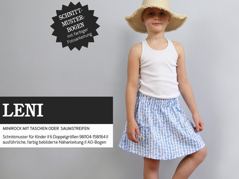 LENI mini skirt for girls, PAPER CUT image 1