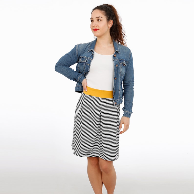 Jersey skirt for women, MRS. ANTJE, paper cut image 4
