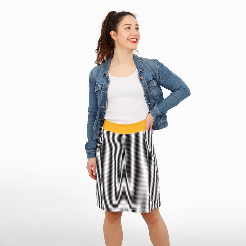 Jersey skirt for women, MRS. ANTJE, paper cut image 6
