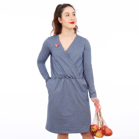 wrap style jersey dress in FRAU VILMA E-book MESH