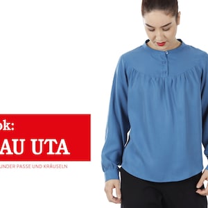Blouse with round yoke and ruffles • FRAU UTA, e-book