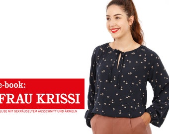 Bluse mit gekräuseltem Ausschnitt FRAU KRISSI e-book