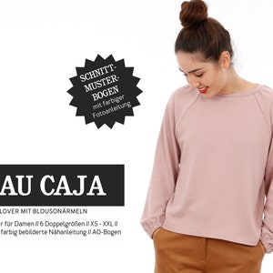 Raglan sweater with blouson sleeves FRAU CAJA paper cut