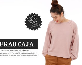 Raglan sweater with blouson sleeves FRAU CAJA paper cut