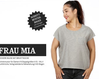 Loose raglan blouse FRAU MIA paper pattern