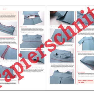 May include: A sewing tutorial in German with illustrations showing how to sew a blue sleeveless top. The text includes the words "N&auml;hen" and "Jetzt kann es losgehen! Viel Spa&szlig;!"
