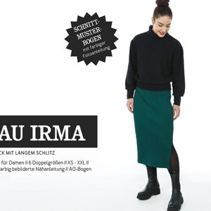 wąska spódnica z rozcięciem • KOBIETA IRMA, KRÓJ PAPIEROWY