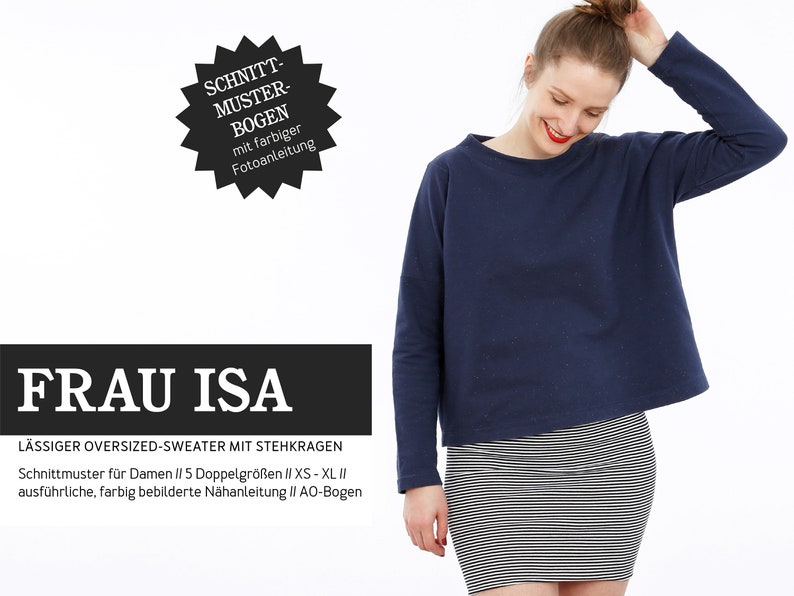 Oversized Sweater FRAU ISA Paper Cut image 1