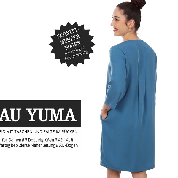 Kleid mit Rückenfalte FRAU YUMA Papierschnitt
