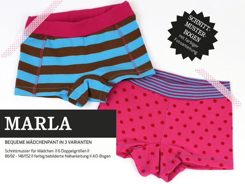 MARLA Girls pants in 3 variants, PAPIERSCHNITT image 1