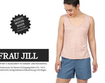 MRS. JILL Top con cuello en V, corte de papel