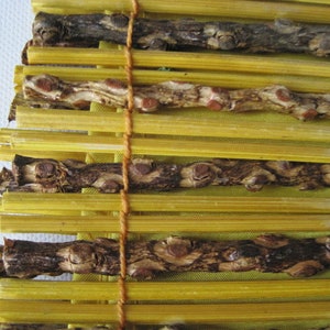 vintage shabby tasche mit ästen u. bambus ,70e Bild 2