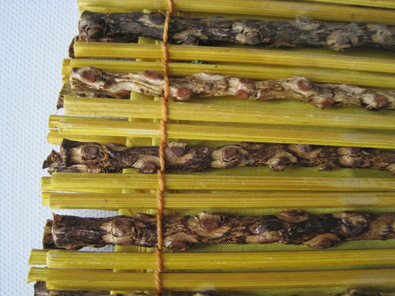 vintage shabby tasche mit ästen u. bambus ,70e Bild 2