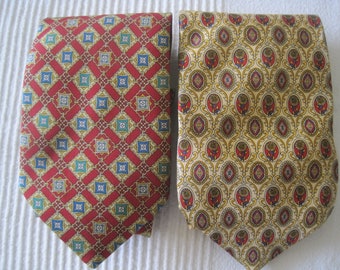 2 vintage ties silk 80s