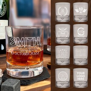 Verre à whisky personnalisé avec photo, texte, logo
