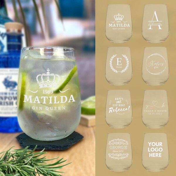 Personalised Gin Glass Etsy UK
