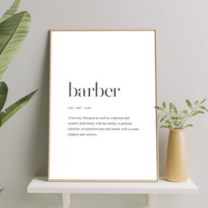 Barber Definition Printable Wall Art, Barber Quote Print, Hairdresser Wall Art, Barber Wall Decor,  Stylish Hair Salon Wall Art, Barber Gift