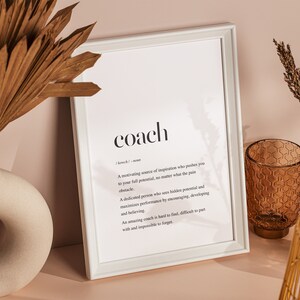 Coach Definition Printable Wall Art, Personal Trainer Gift, Coach Gift ...
