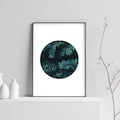 Scandinavian Print Art, Forest Print, Digital Wall Art Print, Minimal Print, Forest Circle Art, Tree Print Download, Black Green Wall Art