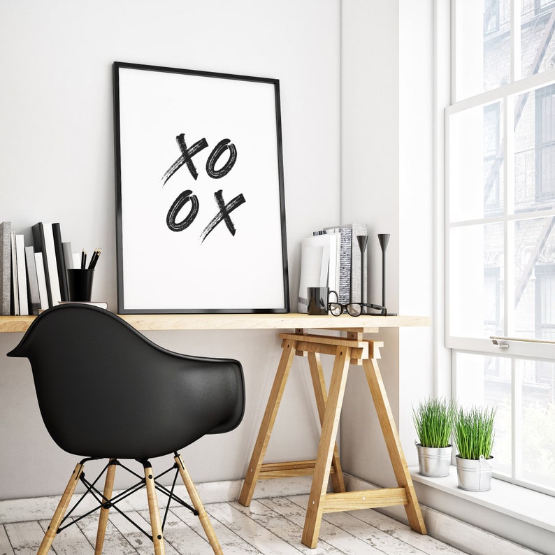 Typography Art Printable XO Wall Decor XO Art XO Print Etsy