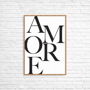 Amore Print, Printable Amore, Amore Wall Art, Amore Digital Print, Amore Poster, Downloadable Prints, Amore wall decor, Amore valentines day
