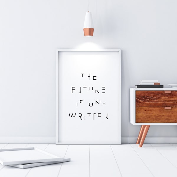 The Future Is Unwritten Print, Minimalistic Typography Printable, Half Letters Quote Design, Define The Future Artwork, Minimal design