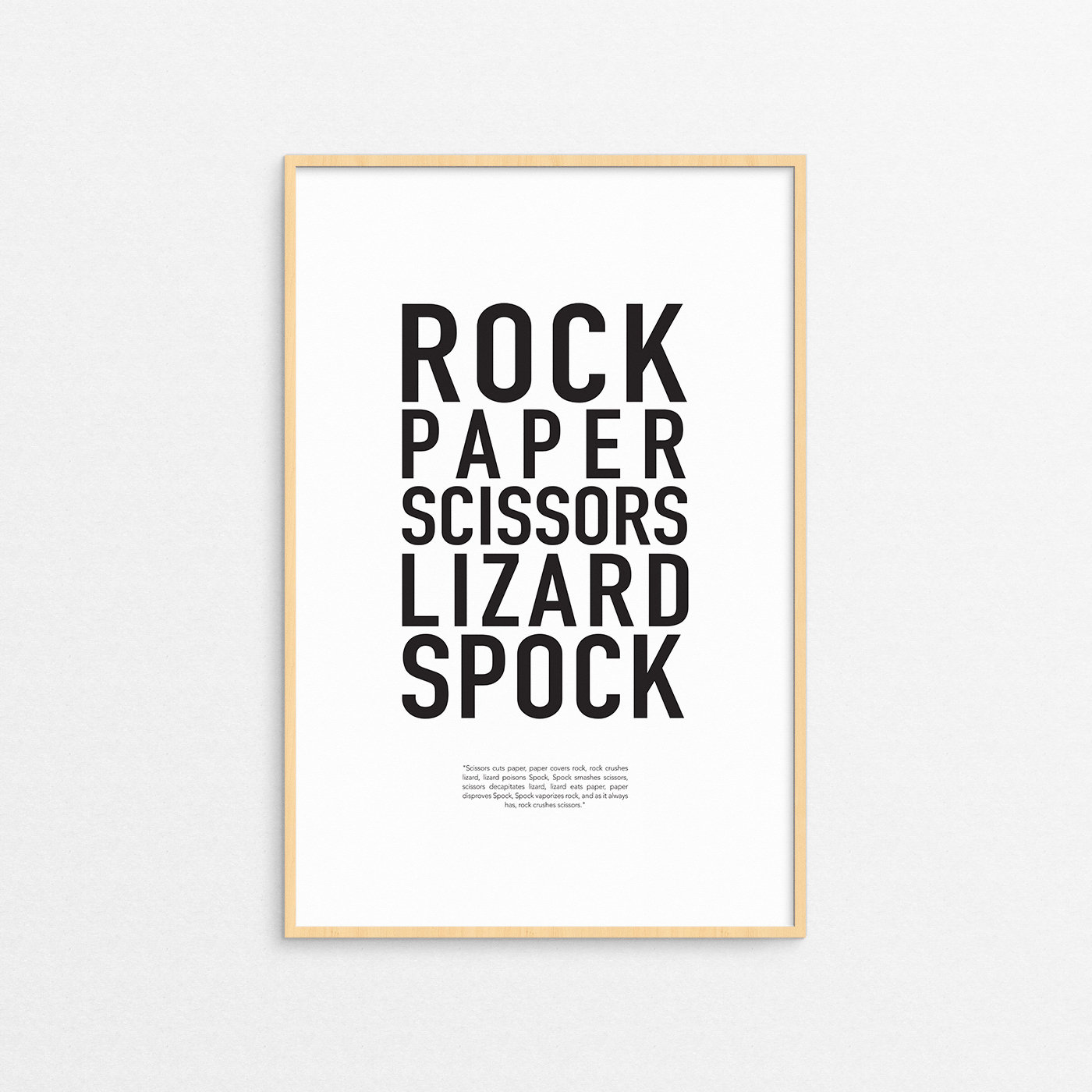 Rock Paper Scissors Lizard Spock Print, Big Bang Print, Nerdy Gift
