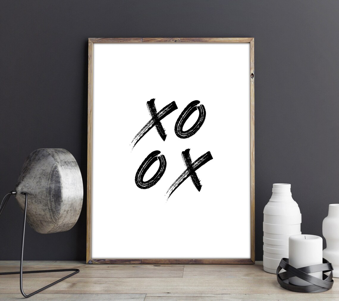 Typography Art Printable XO Wall Decor XO Art XO Print Etsy