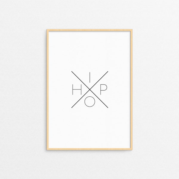 HIP HOP hipster poster, Minimalistic straight lines design print, Symmetric wall art, RNB design, Music style art