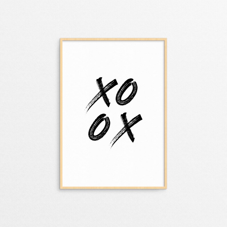 Typography Art Printable XO Wall Decor XO Art XO Print Etsy