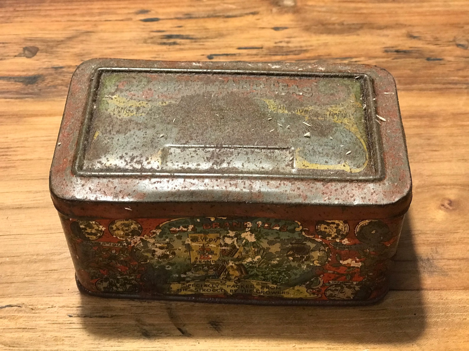 Vintage Tee Box Old Metal Tin box Rustic Patina Metal Tin Etsy