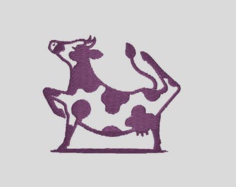 Archivo de bordado de vaca bailando para máquinas de bordar pes pcs dst exp xxx shv jef+ hus vip ofm cono escolar