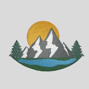 Bayern Berge Wandern Klettern Outdoor Camping  Patch 3 Größen Stickdatei für Stickmaschinen pes pcs dst exp xxx shv jef+ hus vip ofm