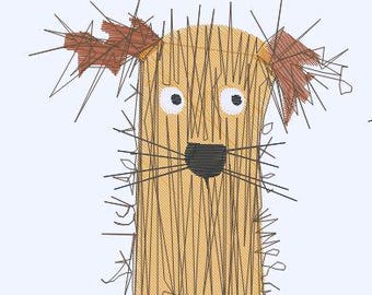 Archivo de bordado de perro Doodle para máquinas de bordar pes dst pcs exp xxx shv jef+ hus vip ofm