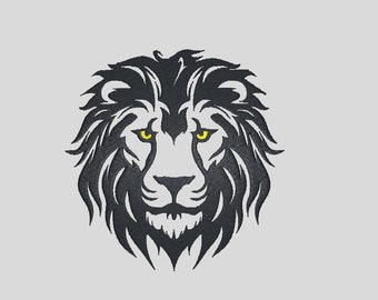 Archivo de bordado de cabeza de león para máquinas de bordar 10 cm pes dst exp xxx shv jef+ hus vip ofm