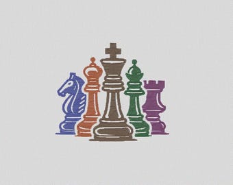 Archivo de bordado Chess Chess para máquinas de bordar 7 tamaños pes pcs dst exp xxx shv jef+ hus vip ofm Calendario de Adviento