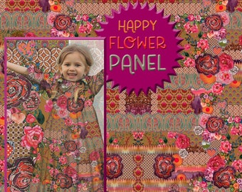 Stenzo panel fabric jersey fabric flowers pattern
