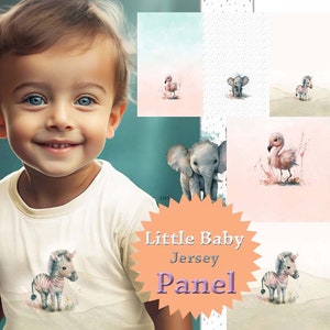 Stenzo Jersey Stoff Panel Baby Panel Zebra Flamingo Elefant Bild 2