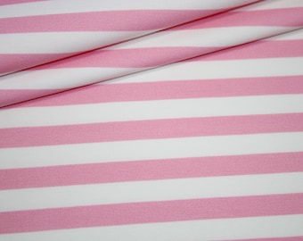 Hilco Jersey Tissu Spring Stripes rose