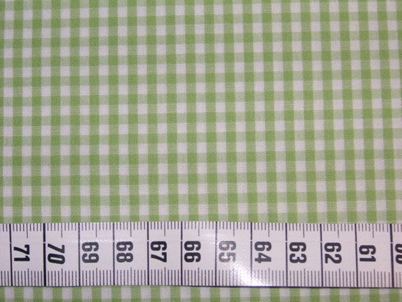 Tissu coton Vichy check vert 3 mm image 2