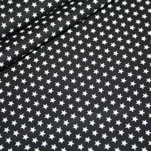 Cotton fabric mini stars black white stars