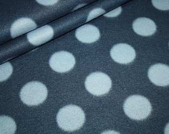 Fleece Stoff Big Dots Punkte blau